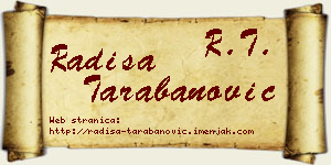 Radiša Tarabanović vizit kartica